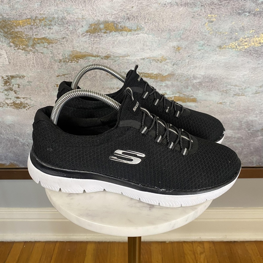 Skechers Shoes Womens Size 9 Black Mesh Slip On Memory Foam Walking Sneakers - Picture 2 of 11